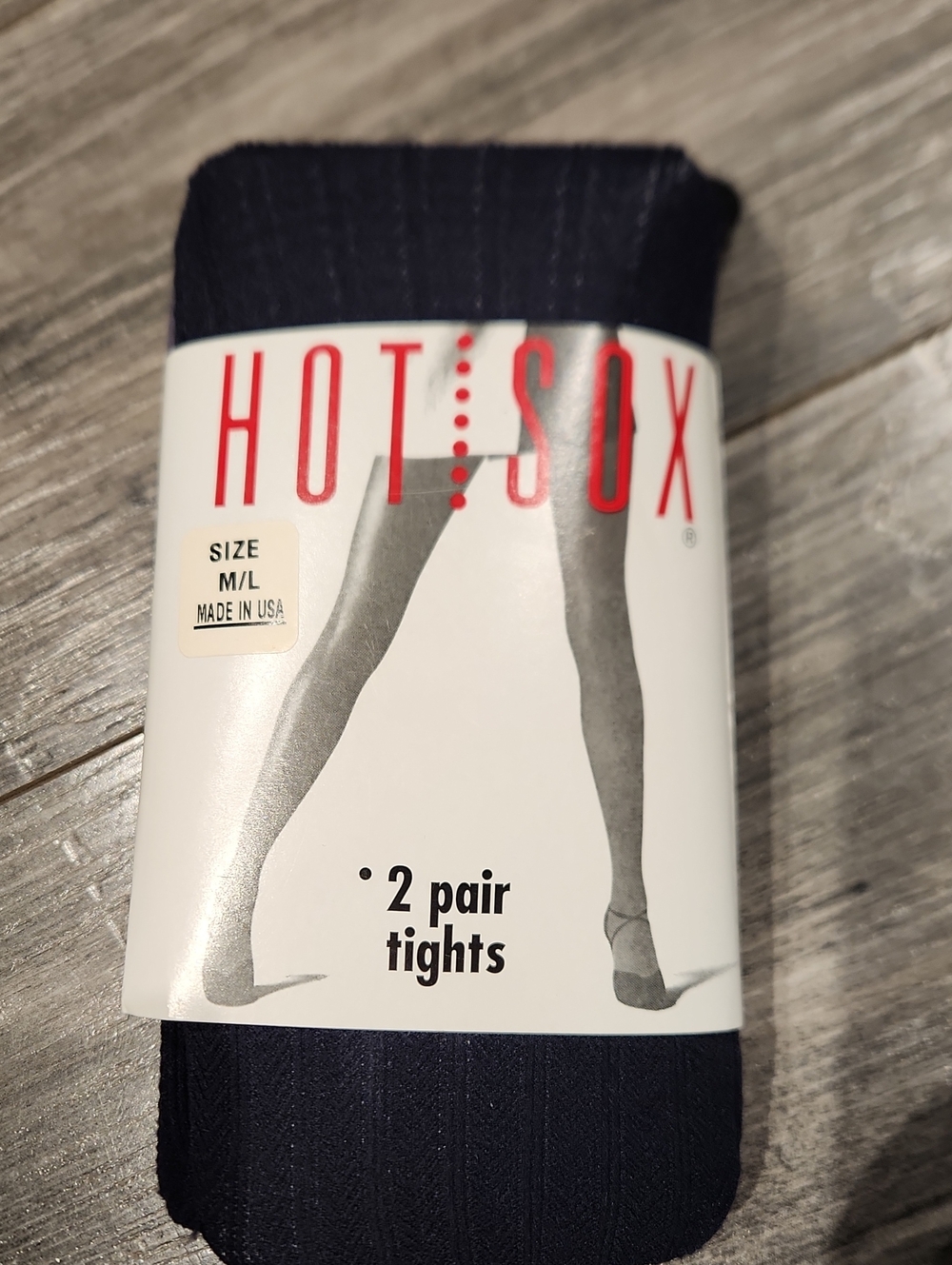 NWT Hot Sox Women's Sz M/L 2 Pair Of Tights Blue & Gray